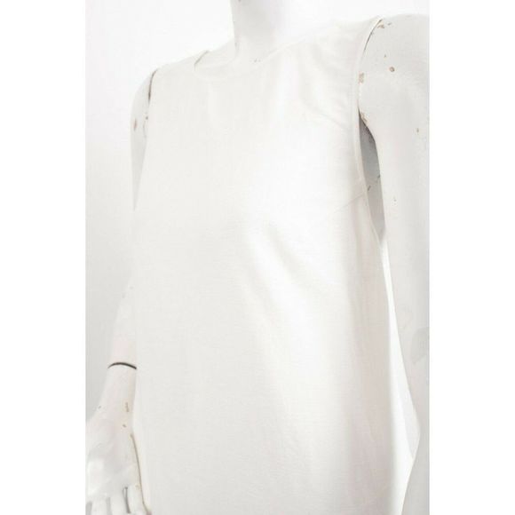 Massimo Dutti Womens Linen Dress US 4 EU 36 White Midi Sleeveless 6622/226 NWT - Picture 5 of 8